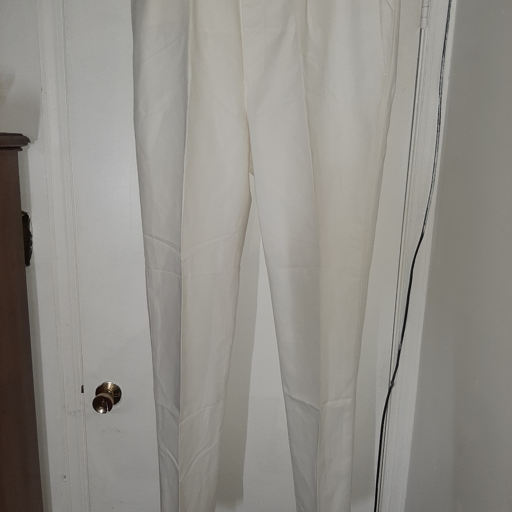 White Faconnable Slacks for Big and Tall